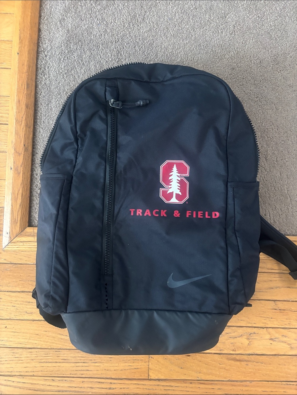 Nike Black Backpack with Red Logo Accent
